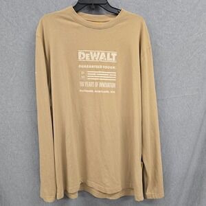 DeWalt 100‎ Years of Innovation Long Sleeve Graphic T-Shirt Tan Mens XL